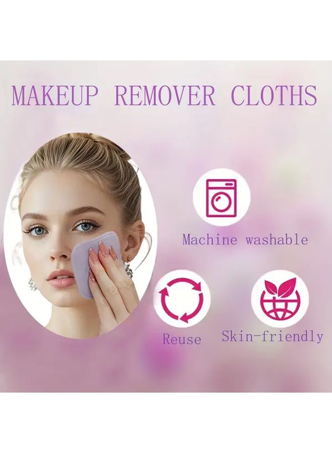 Fangyuan Blue Gray Reusable Velvet Makeup Remover Pads Washable 10pcs All Skin Types - Image 5